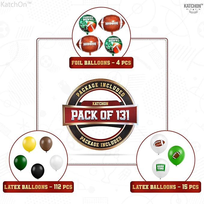 Football Balloons Arch Kit Huge Pack of 131 Football Party Supplies
