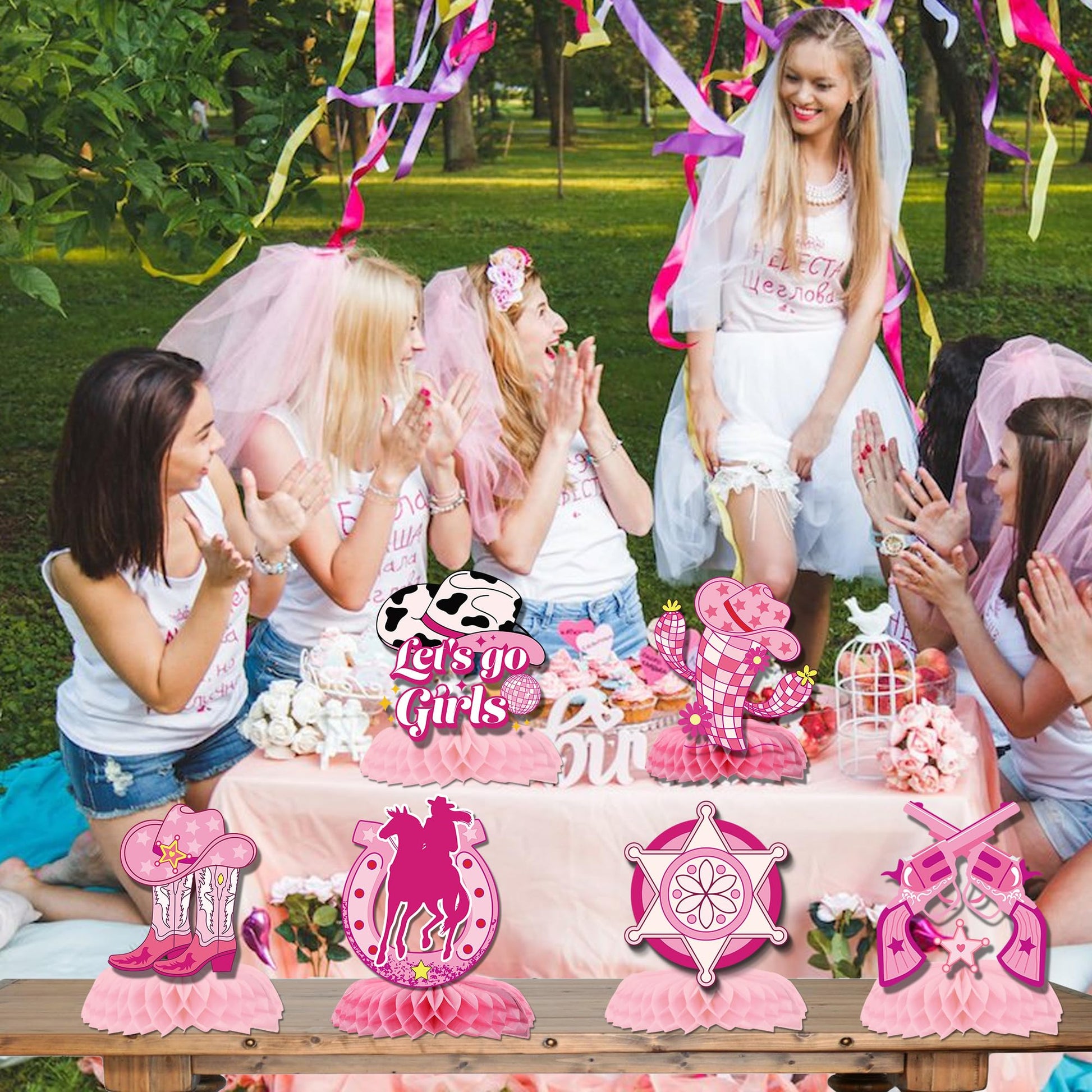 Disco Cowgirl Centerpiece for Tables - 9PCS Disco Cowgirl Party