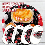96Pcs Red and Black Birthday Party Decorations Valentine's Day Red