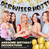 Fulmoon Set of 3 Pre Strung Older Wiser Hotter Glitter Banner Funny #1
