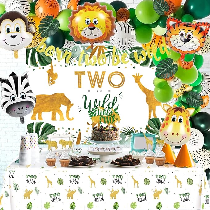 Two Wild Birthday Decorations Safari Jungle Theme 2nd Birthday Party