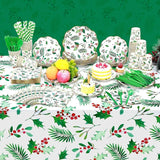 452 Pcs Christmas Party Supplies for 50 Guest Holly Berry Leaves