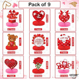 Valentines Day Centerpiece for Table Pack of 9 Red Pink Valentines
