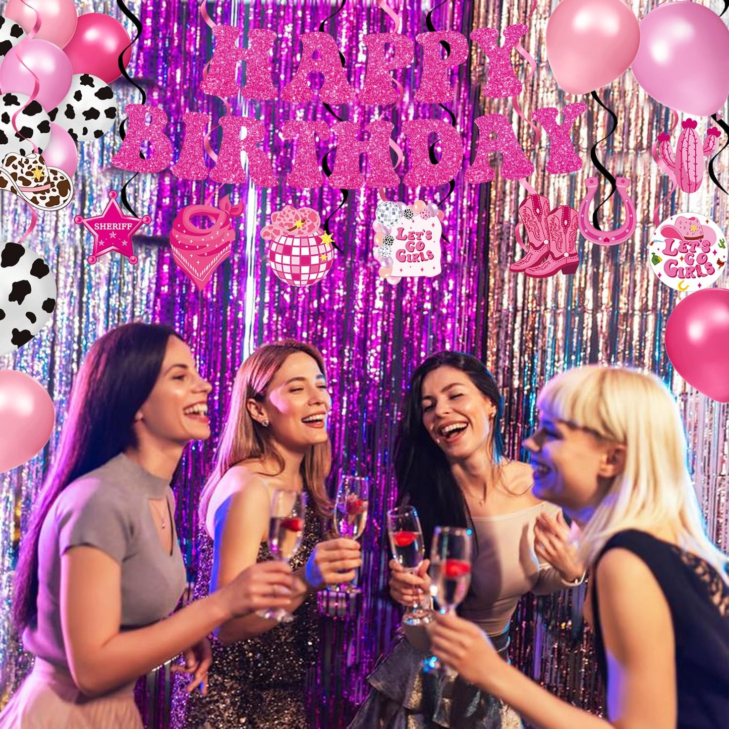131 PCS Cowgirl Birthday Party Decorations Disco Cowgirl Party