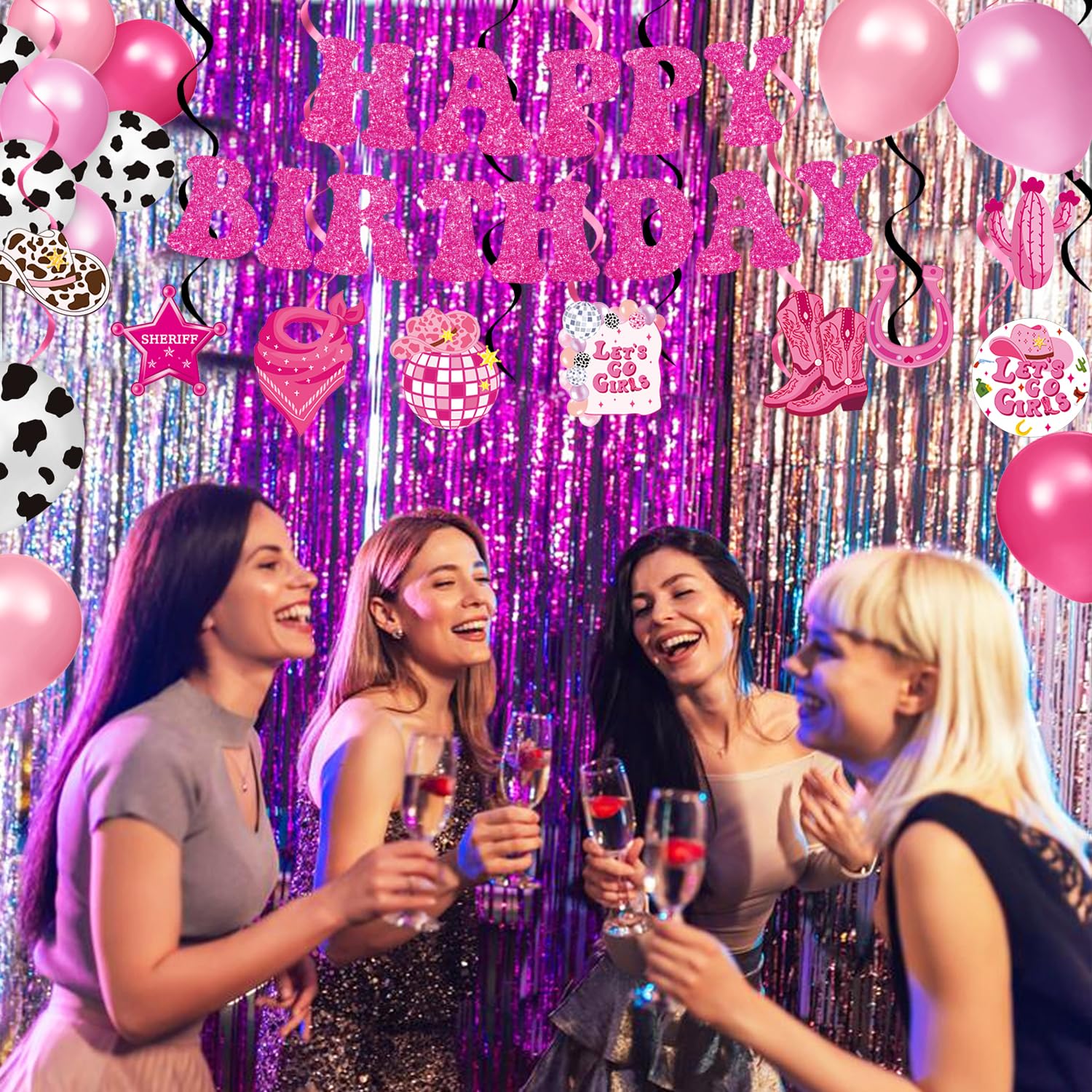 131 PCS Cowgirl Birthday Party Decorations Disco Cowgirl Party