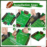 50 Pcs Football Plates Kit Large Football Snack Holder for Tailgate