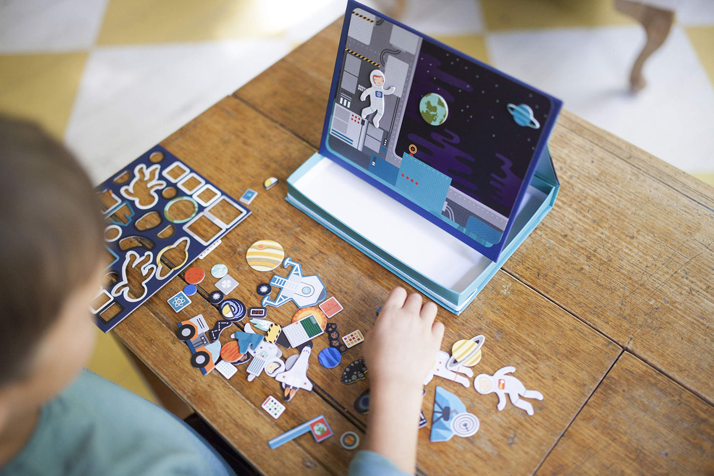 Petit Collage Outer Space Play Scene Mix and Match Magnetic Pieces,