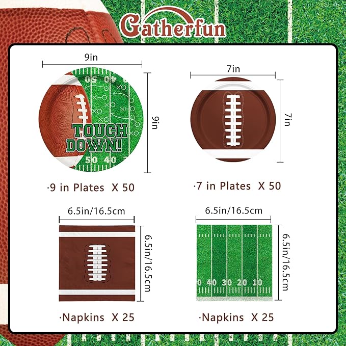 Football Party Supplies Kit Serve 50 Includes Touchdown Dinner