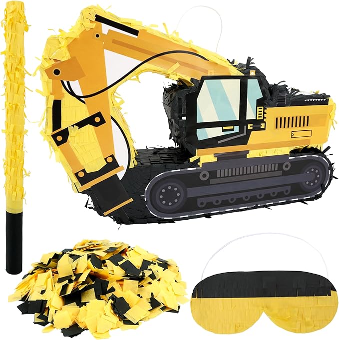 Construction Excavator Pinata Dump Truck Pinata with Bat Blindfold