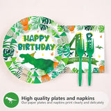 96Pcs Dinosaur 4th Birthday Decorations Dinosaur 4th Birthday Plates