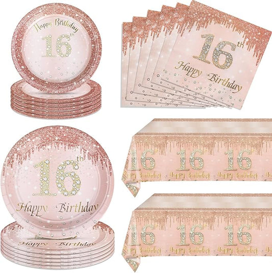 16th Birthday Party Decorations for Girls Rose Gold Birthday