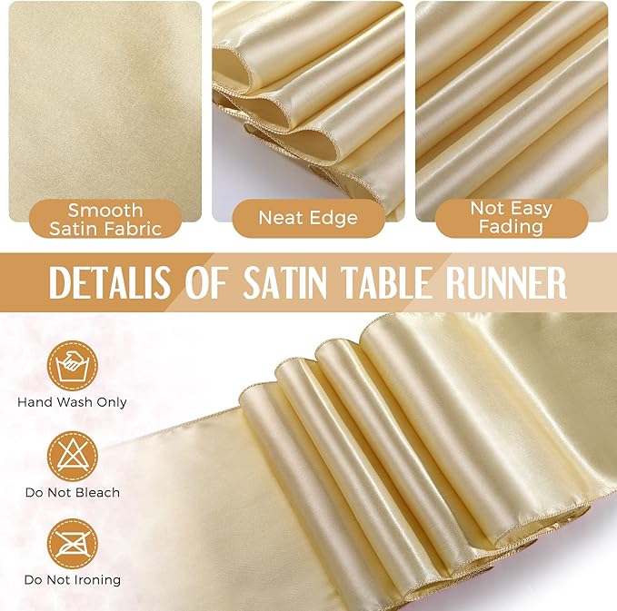 Breling 8 Pack White and Gold Disposable Plastic Tablecloths and