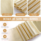 Breling 8 Pack White and Gold Disposable Plastic Tablecloths and