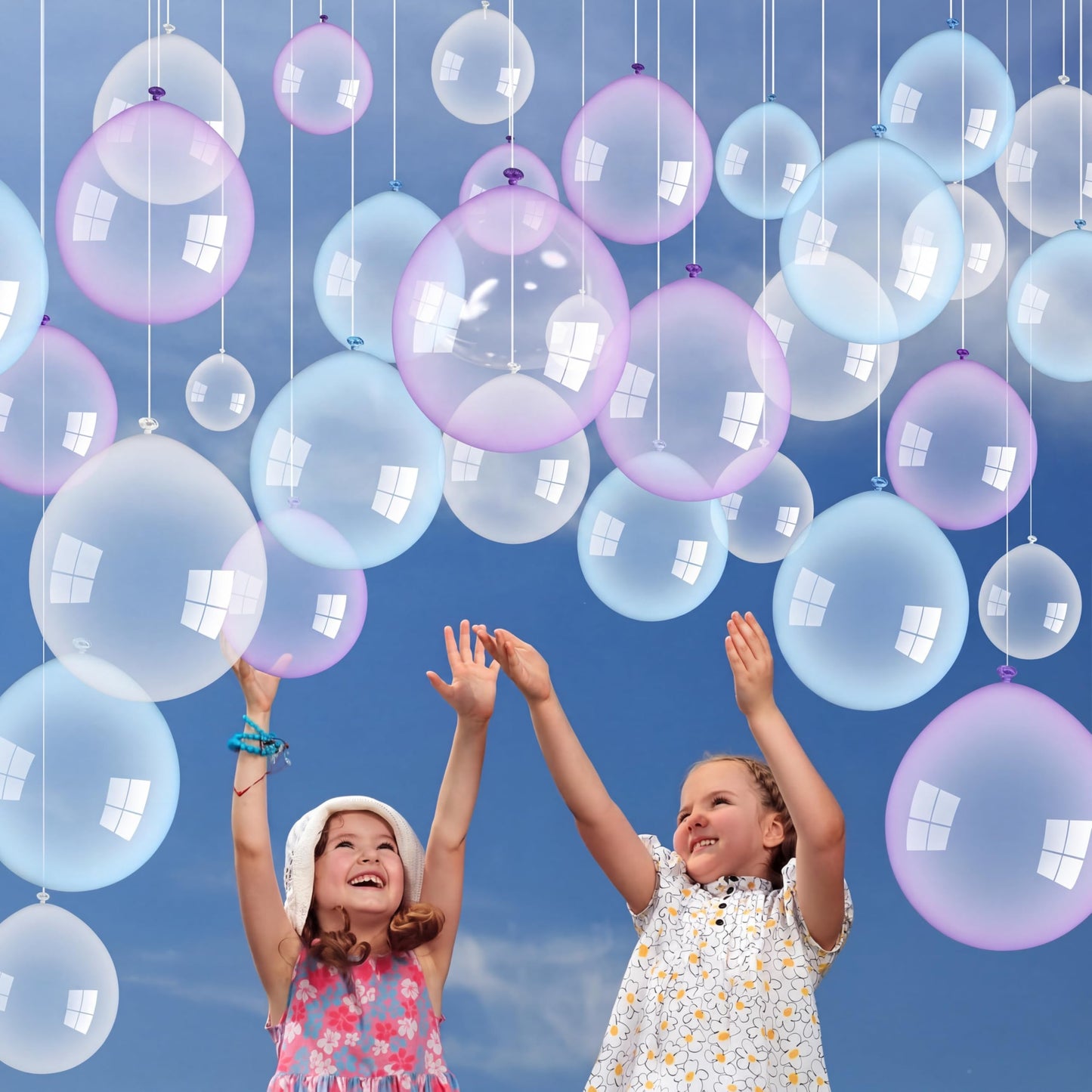 130 Pcs Clear Balloons Iridescent Transparent Bubble Shaped Balloons