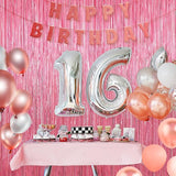 Pink Metallic Tinsel Foil Fringe Curtains, 2 Pack 3.3x8.3 Feet Party