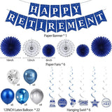 Holkcog Blue Retirement Party Decorations for Women, Silver Blue
