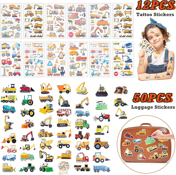 150 Pcs Construction Party Favors Kids Toddler Construction Toys