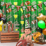 Football Party Decorations, 2 Pack Foil Fringe Curtains, Party