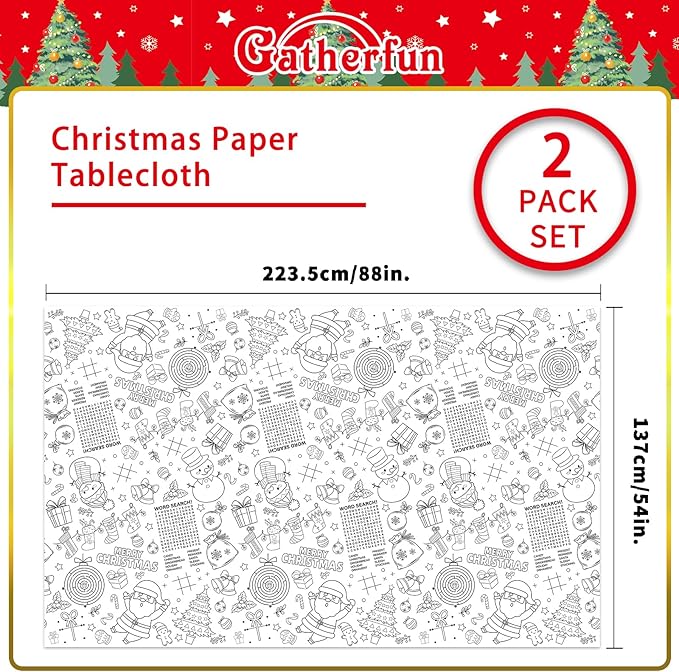 2 Pack Christmas Decorations Disposable Christmas Coloring