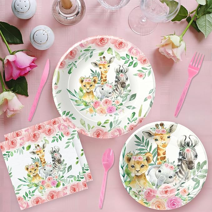 Safari Birthday Decorations Tableware Girl Jungle Theme Party