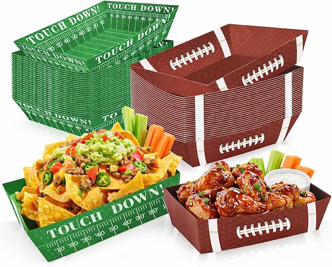 Football Party Favors & Supplies Pack of 50 Paper Food Tray