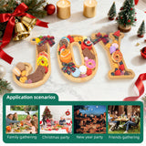 Nsoyos 3PCS Bamboo Christmas Decorations Letters Charcuterie Board