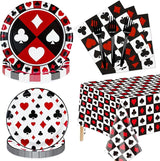 81Pcs Casino Party Decorations Poker Party Tableware Set Includes