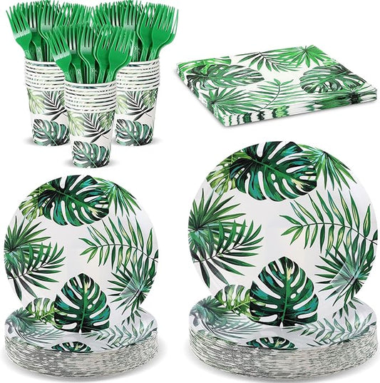 120 Pcs Hawaiian Party Decorations Supplies Tropical Palm Leaves