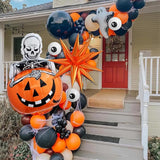 Halloween Balloon Arch Kit with Pumpkin Explosion Star Foil Balloons