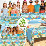 145PCS Hello Summer Party Decorations Summer Beach Paper Plates Cups