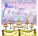 Mermaid Birthday Banner Under The Sea Backdrop for Girls Party