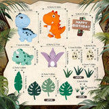 17PCS Dinosaur Cake Topper Dinosaur Eggs Leaves Grasses Cake
