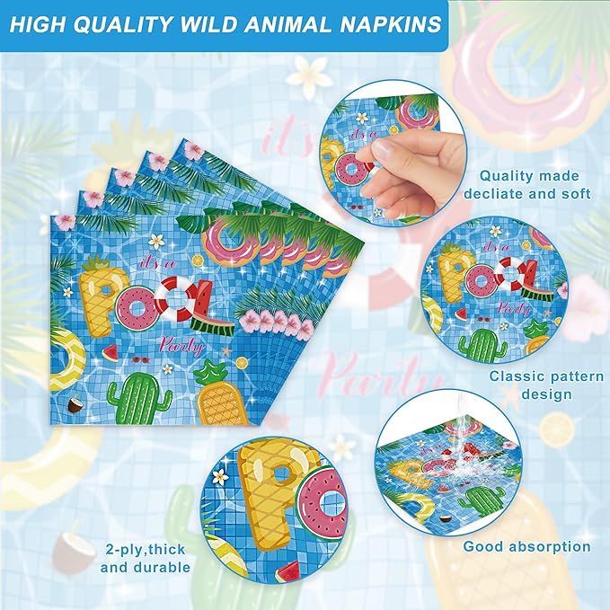 120PCS Summer Pool Party Supplies Swimming Beach Ball Themed