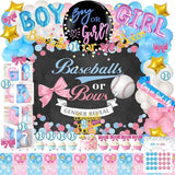 Baseball or Bows Gender Reveal Decorations 171 PCs Boy or Girl