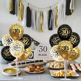 4 Set Black Gold Balloon Stand Kit for Birthday Decorations for 30th