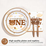 96 Pcs Beary First Birthday Decorations Brown Bear 1st Birthday