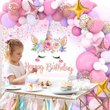 Unicorn Birthday Decorations for Girls,118pcs Unicorn Theme Party