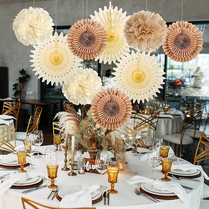 SUNBEAUTY Brown Party Decorations Boho Wedding Party Decor Brown