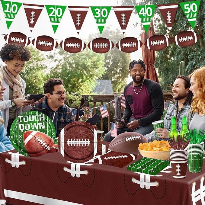 Football Party Supplies Kit Serve 25 178Pcs Football Theme Party