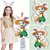 Easter Bunny Piñata Green Rabbit Piñata with Blindfold and Stick