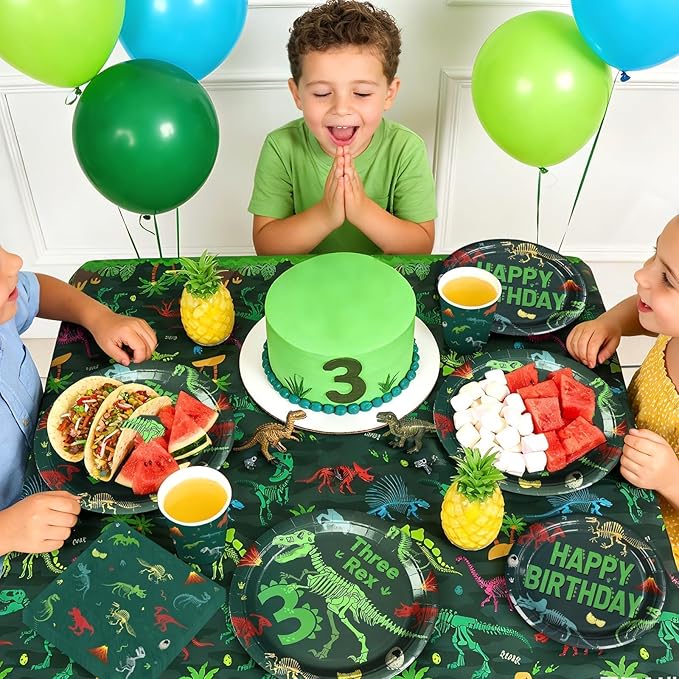 170Pcs Dinosaur Birthday Party Decorations for 3rd Boy 3 Rex