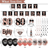 80th Birthday Decorations for Women 33pcs 80th Birthday Crown and