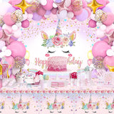 Unicorn Birthday Decorations for Girls,118pcs Unicorn Theme Party