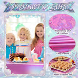 Oudain 3 Pcs Mermaid Theme Party Pink & Purple & Blue Iridescent