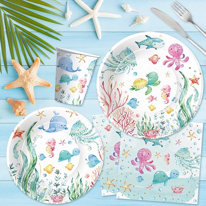 Under The Sea Party Decorations Tableware For Ocean Theme Birthday