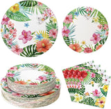 180PCS Hawaiian Luau Party Supplies – Hawaiian Tropical Paper Plates