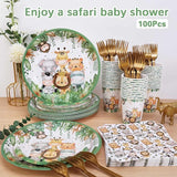 Safari Jungle Baby Shower Plates Set Decorations Boy Birthday Party