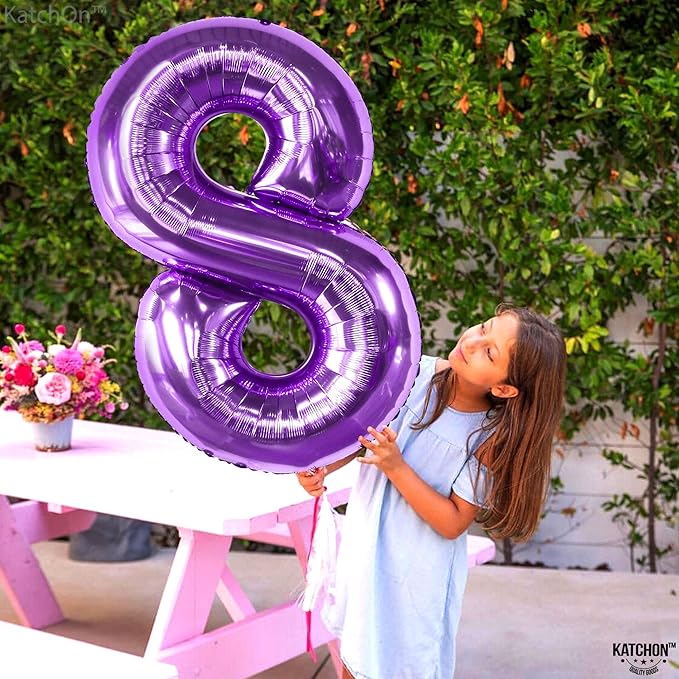 KatchOn, Giant Purple 8 Balloon Number - 40 Inch | Number 8 Balloon