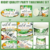 200 Pcs Jungle Safari Baby Shower Paper Plates Napkins Cups Baby