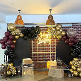 HILAVO Black Burgundy Gold Balloons 12 Inch Burgundy Maroon Red Black